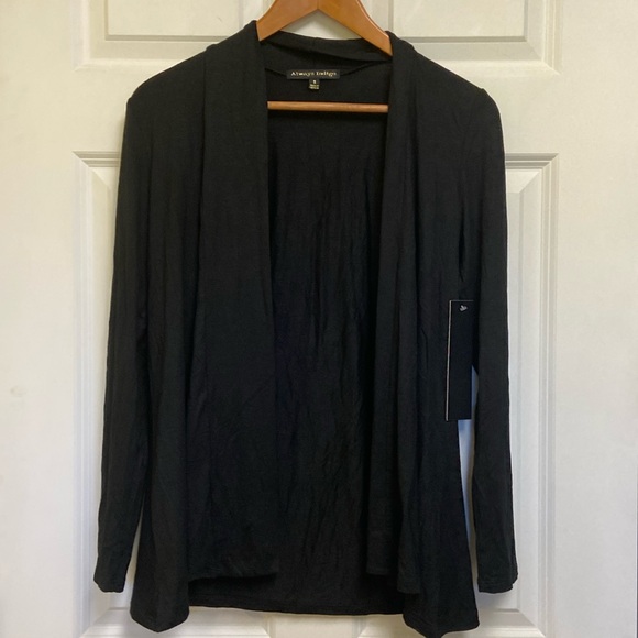 NWT Always Indigo Rayon Black Open Cardigan - Picture 4 of 6